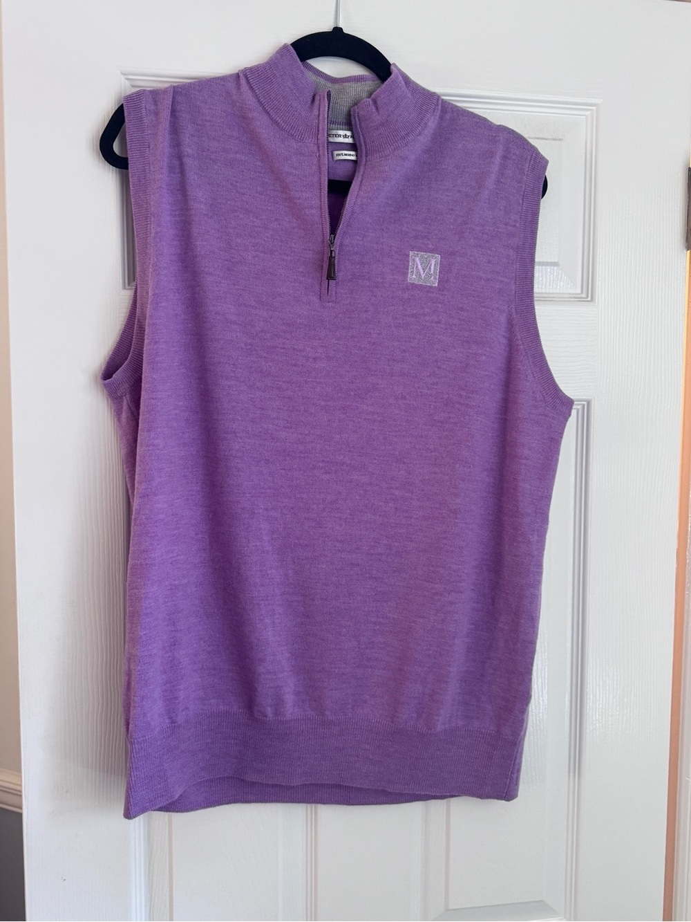 Peter Millar Lavender Merino Wool Half-Zip Vest Golf Sweater Gift for Golfer